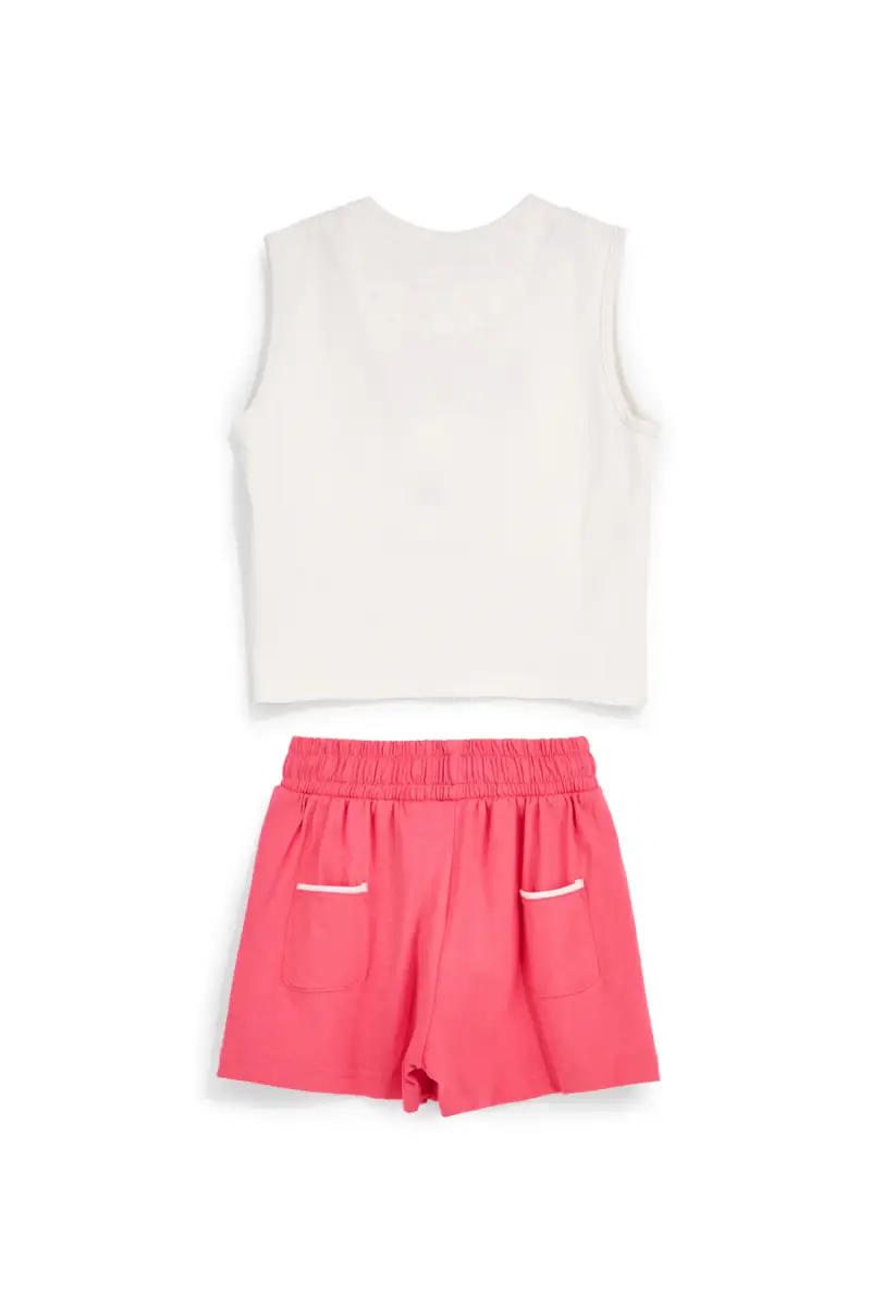 Completo bianco e rosa con stampa Love Pitt kids PT-G-SE-9045 [BIANCO miniatura 4