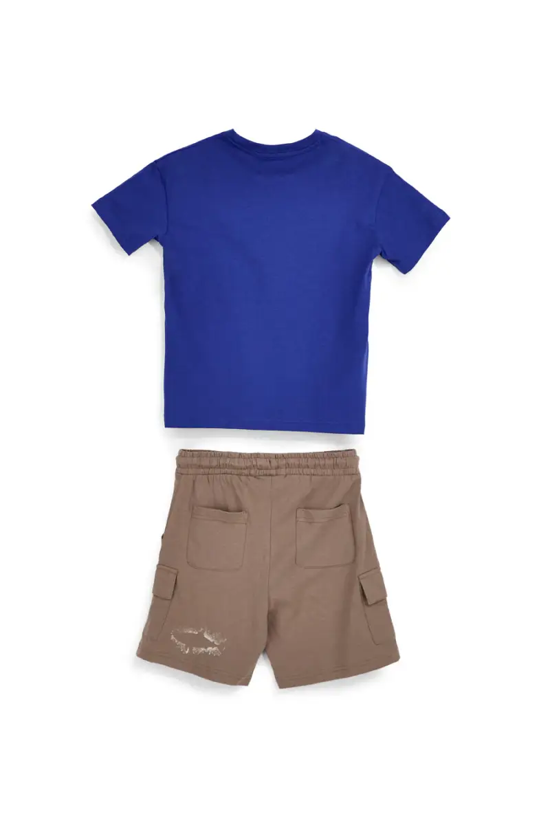 Completo blu e marrone con stampa squalo Pitt kids PT-B-SE-9035 [BLU miniatura 4