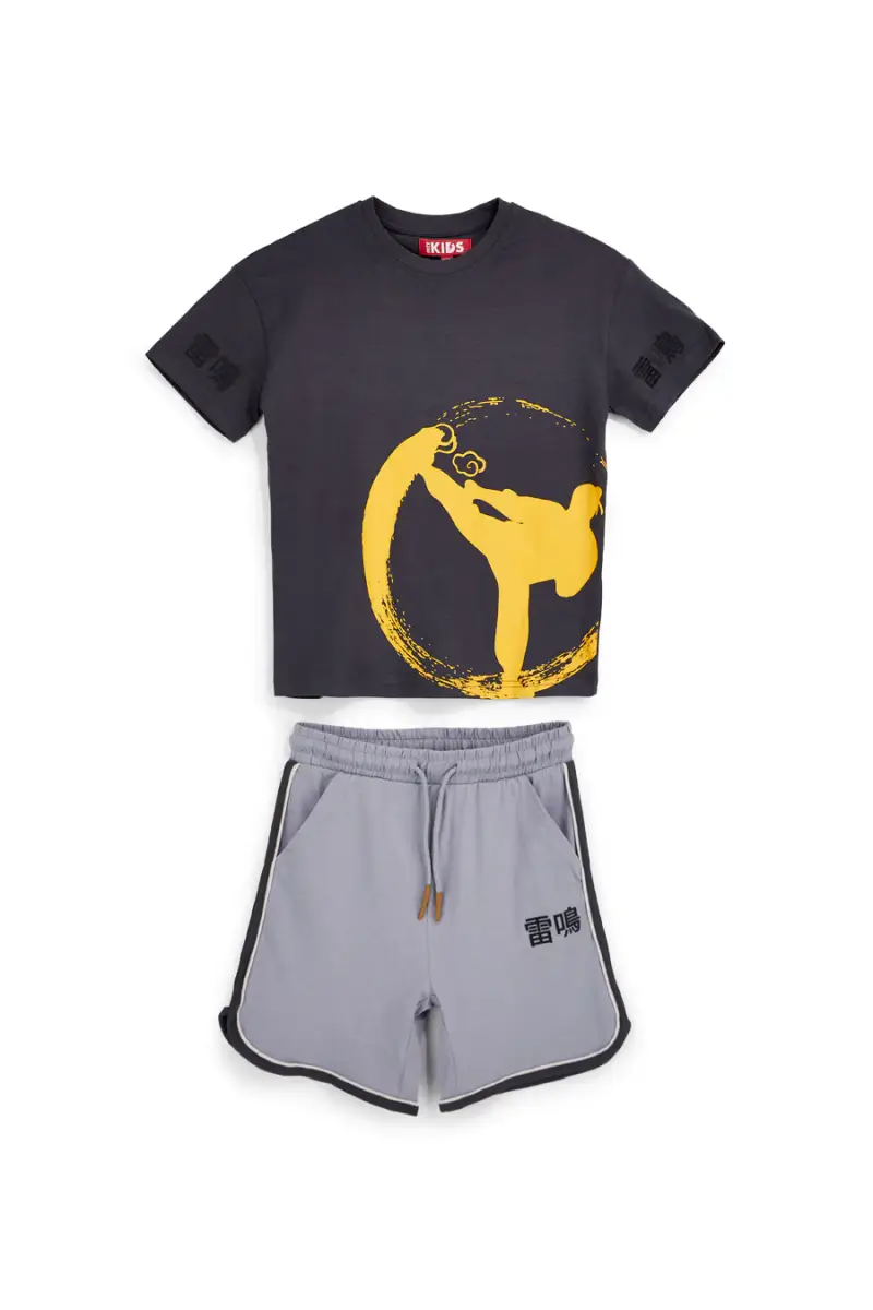 Completo grigio con t-shirt e shorts Pitt kids PT-B-SE-9029 [GRIGIO]