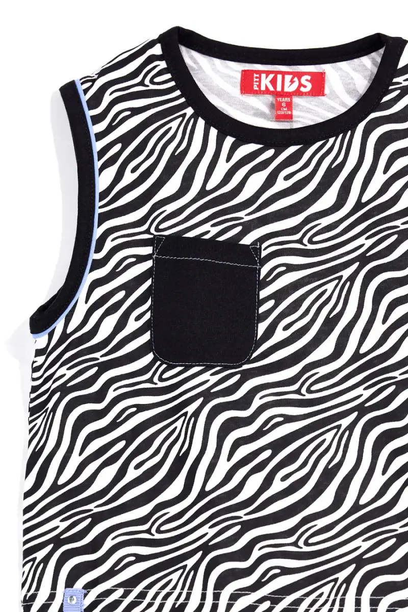 Completo nero e bianco fantasia zebrata Pitt kids PT-G-SE-9041 [BIANCO miniatura 2