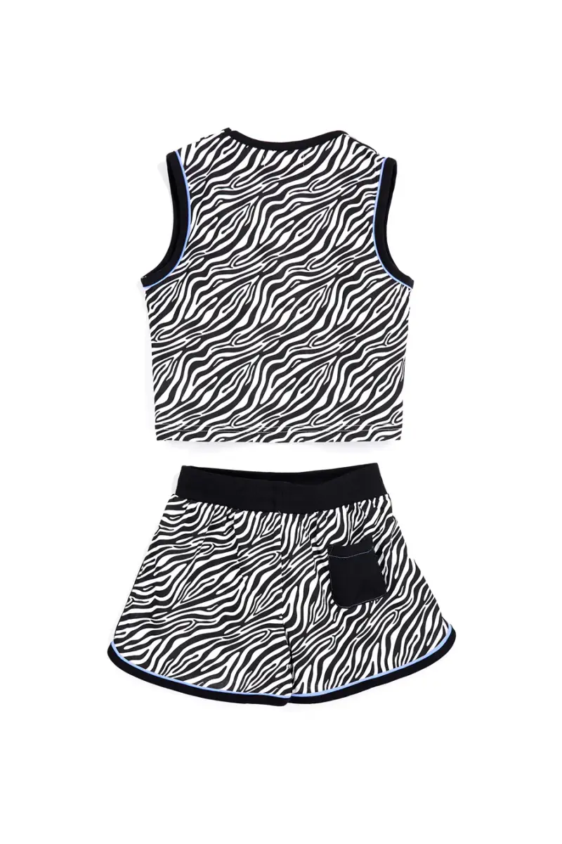 Completo nero e bianco fantasia zebrata Pitt kids PT-G-SE-9041 [BIANCO miniatura 3