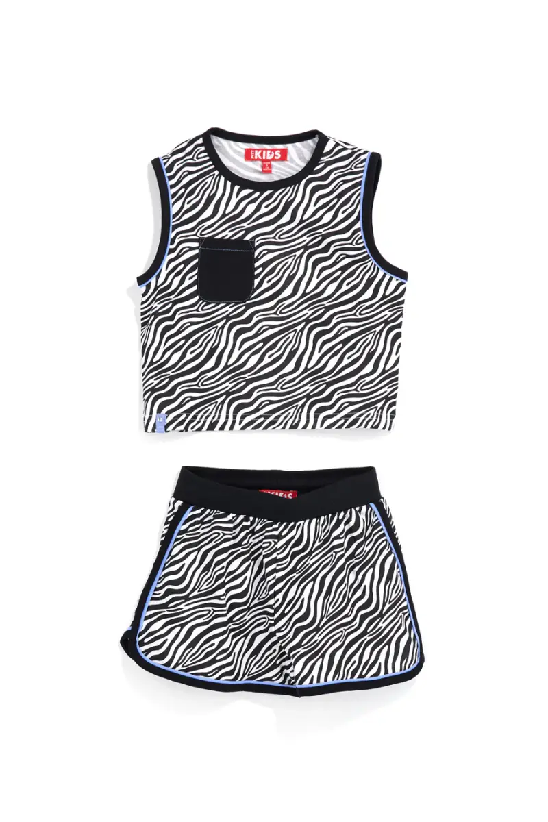 Completo nero e bianco fantasia zebrata Pitt kids PT-G-SE-9041 [BIANCO