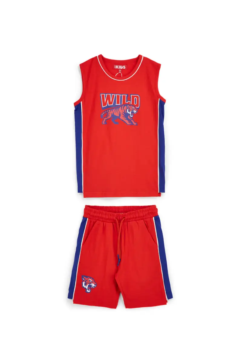 Completo rosso con canotta e shorts Pitt kids PT-B-SE-9022 [ROSSO]