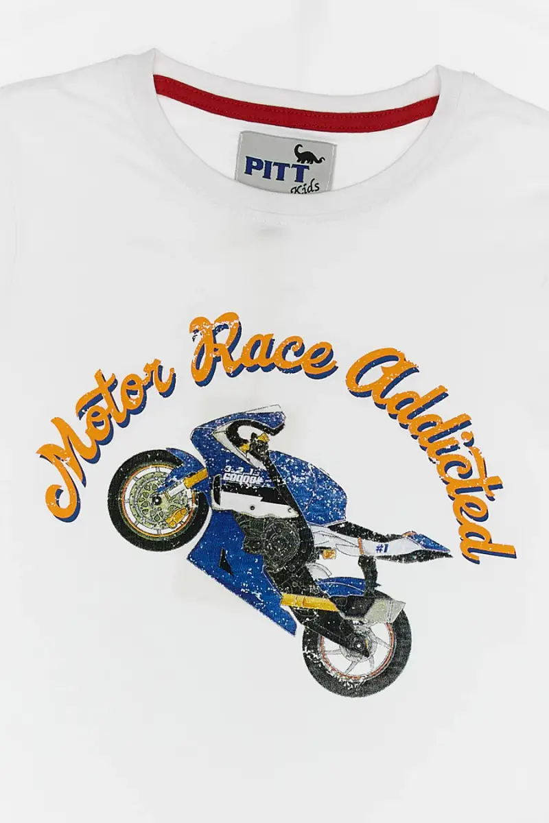 Completo T-shirt e Pantaloncini Pitt Kids 03073 Bianco e Blu [BIANCO miniatura 2