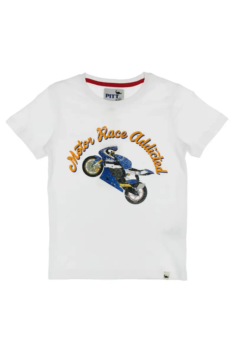 Completo T-shirt e Pantaloncini Pitt Kids 03073 Bianco e Blu [BIANCO miniatura 4