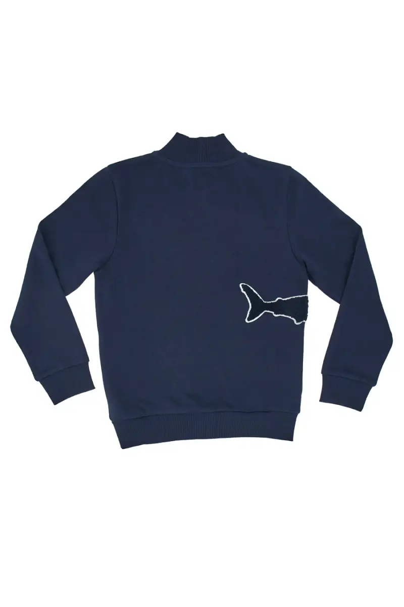 Felpa Blu Con Squalo Ricamato Pitt Kids PT-B-F-05016 [BLUE] miniatura 2