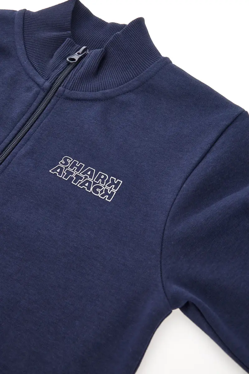 Felpa Blu Con Squalo Ricamato Pitt Kids PT-B-F-05016 [BLUE] miniatura 4