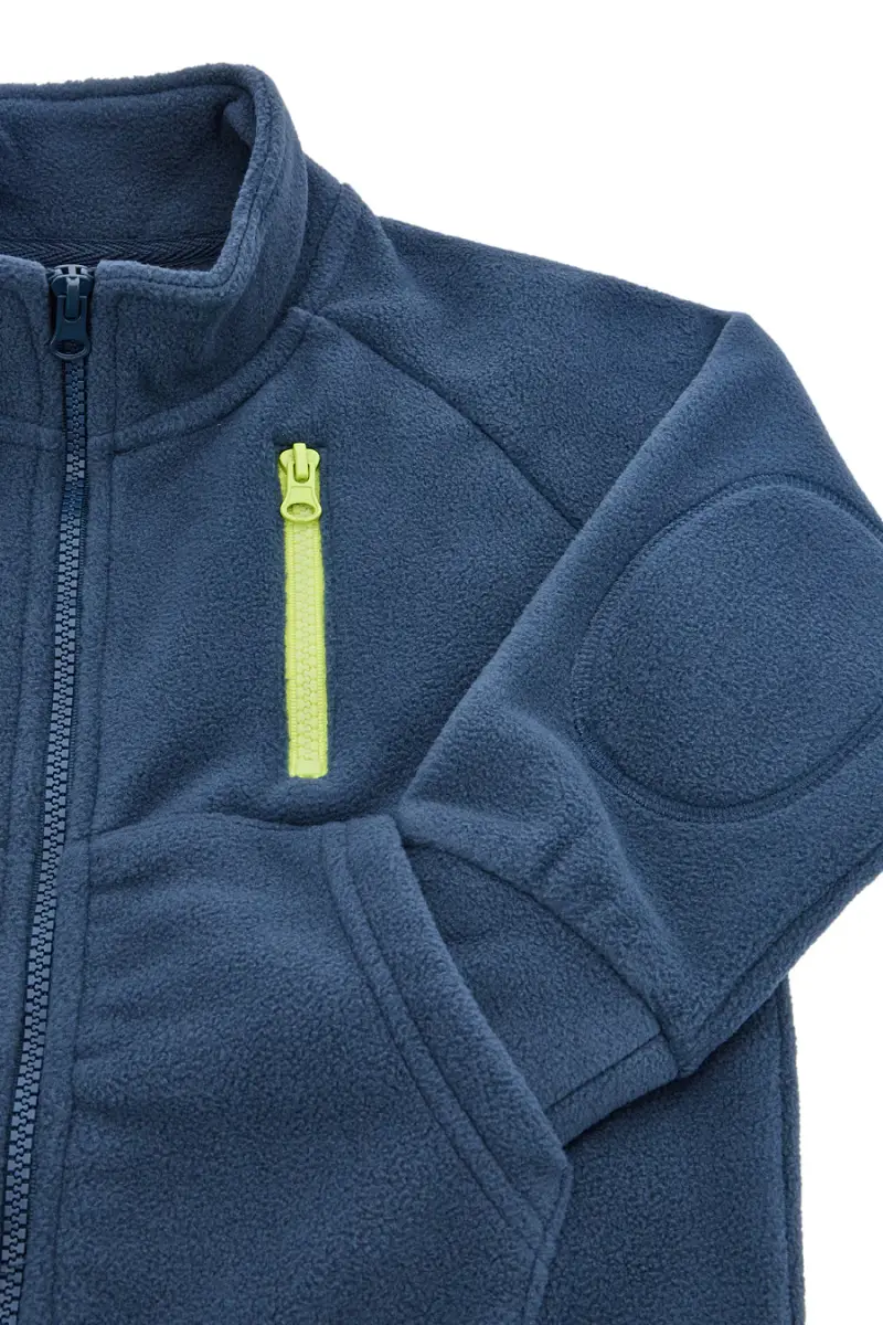 Felpa blu con zip e patch ricamato Pitt Kids PT-KF-8005 [NAVY] miniatura 3