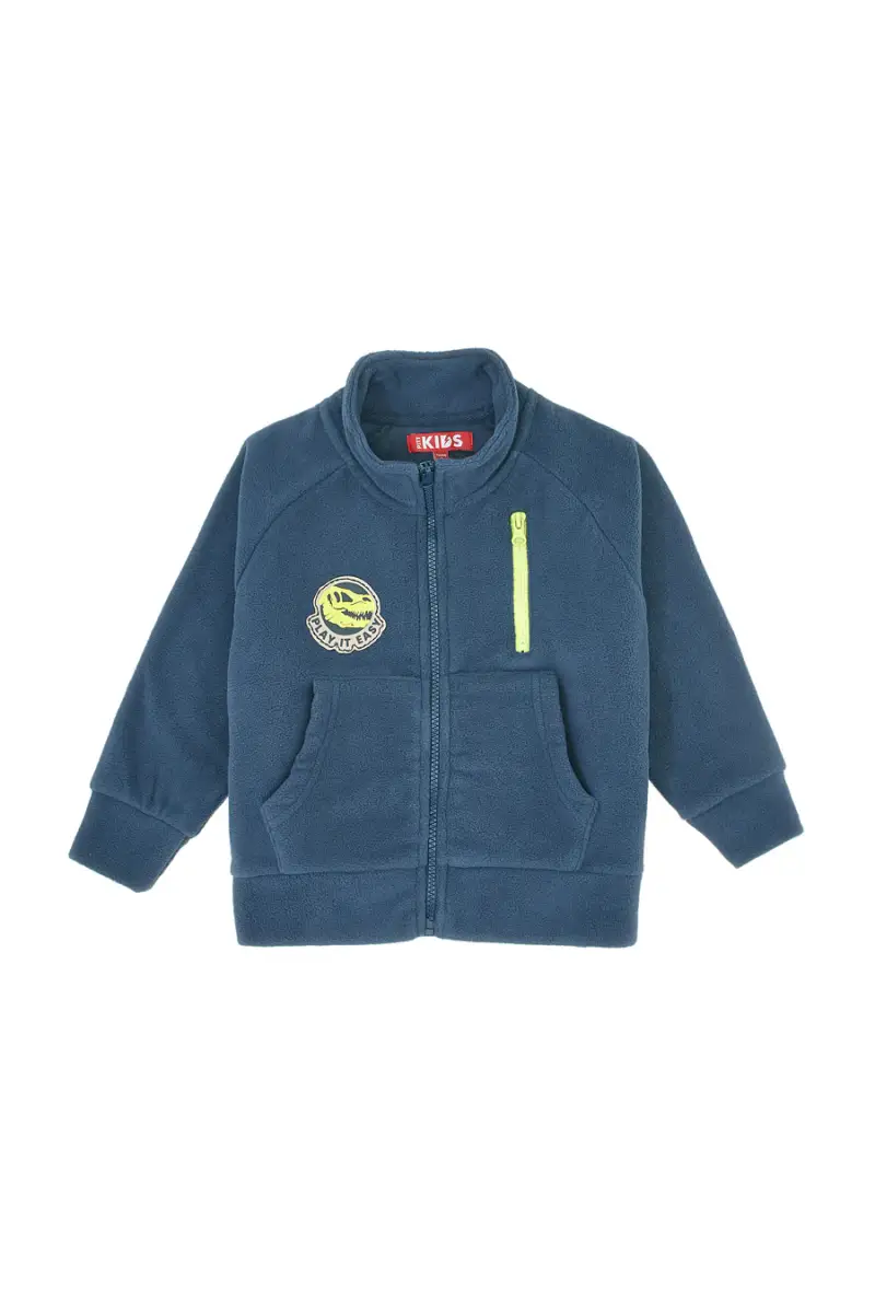 Felpa blu con zip e patch ricamato Pitt Kids PT-KF-8005 [NAVY]