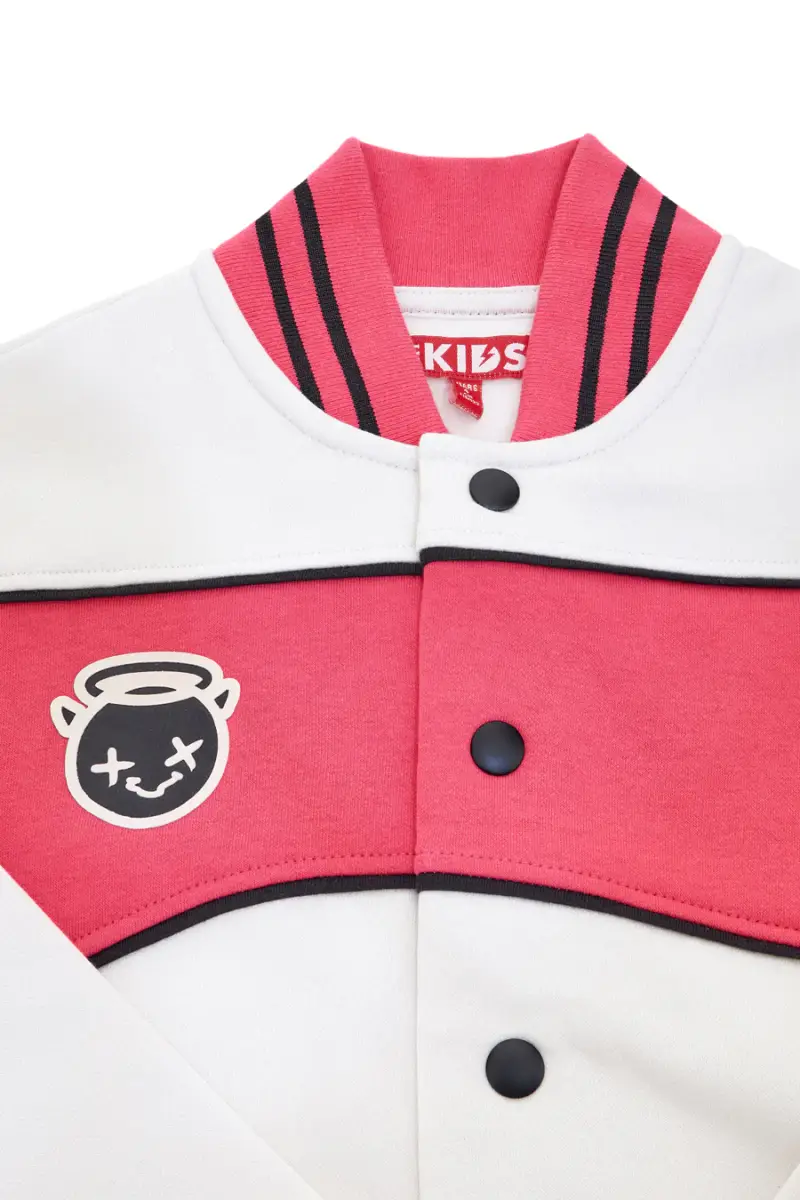 Felpa varsity bicolor con interno felpato Pitt Kids PT-KF-8006 [ROSA miniatura 2