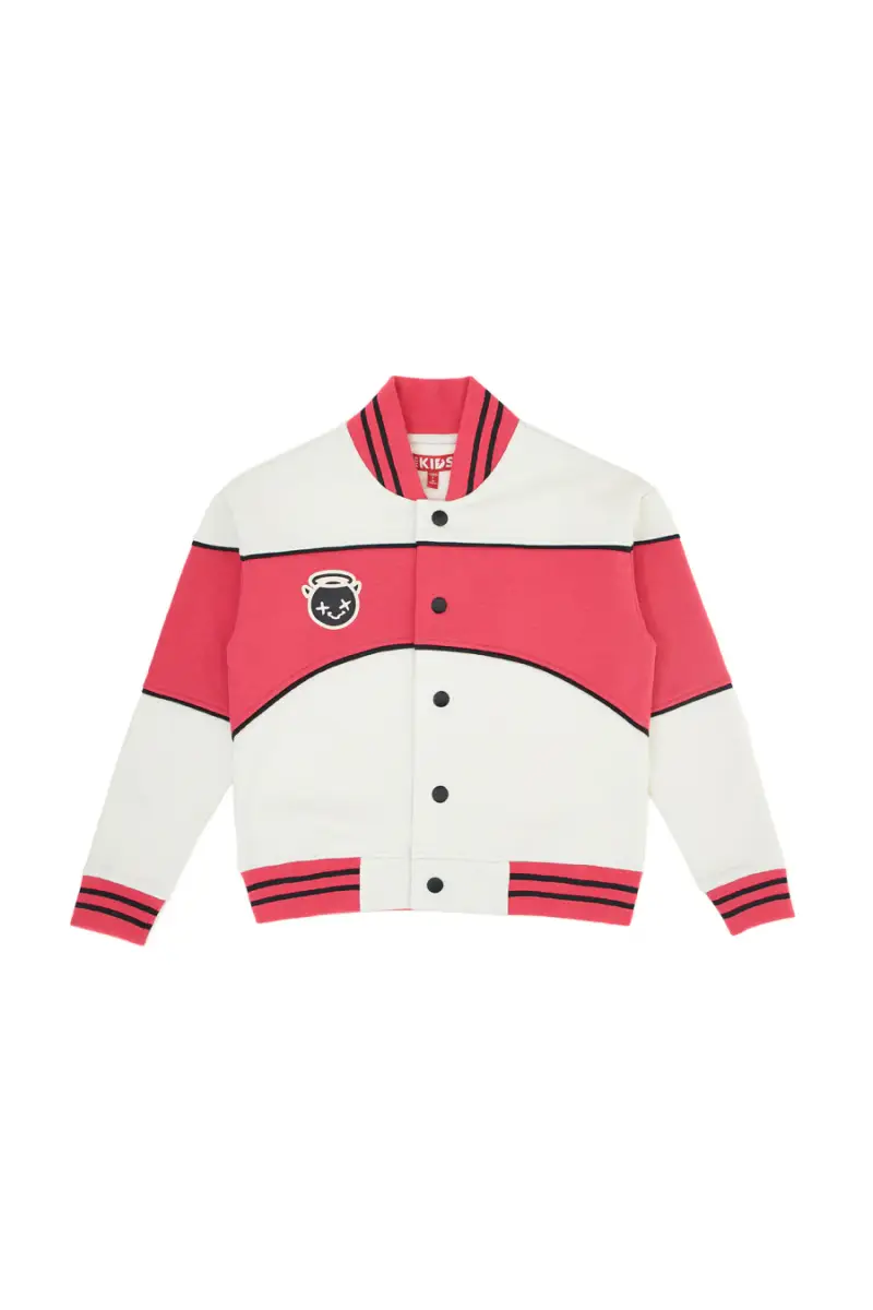 Felpa varsity bicolor con interno felpato Pitt Kids PT-KF-8006 [ROSA