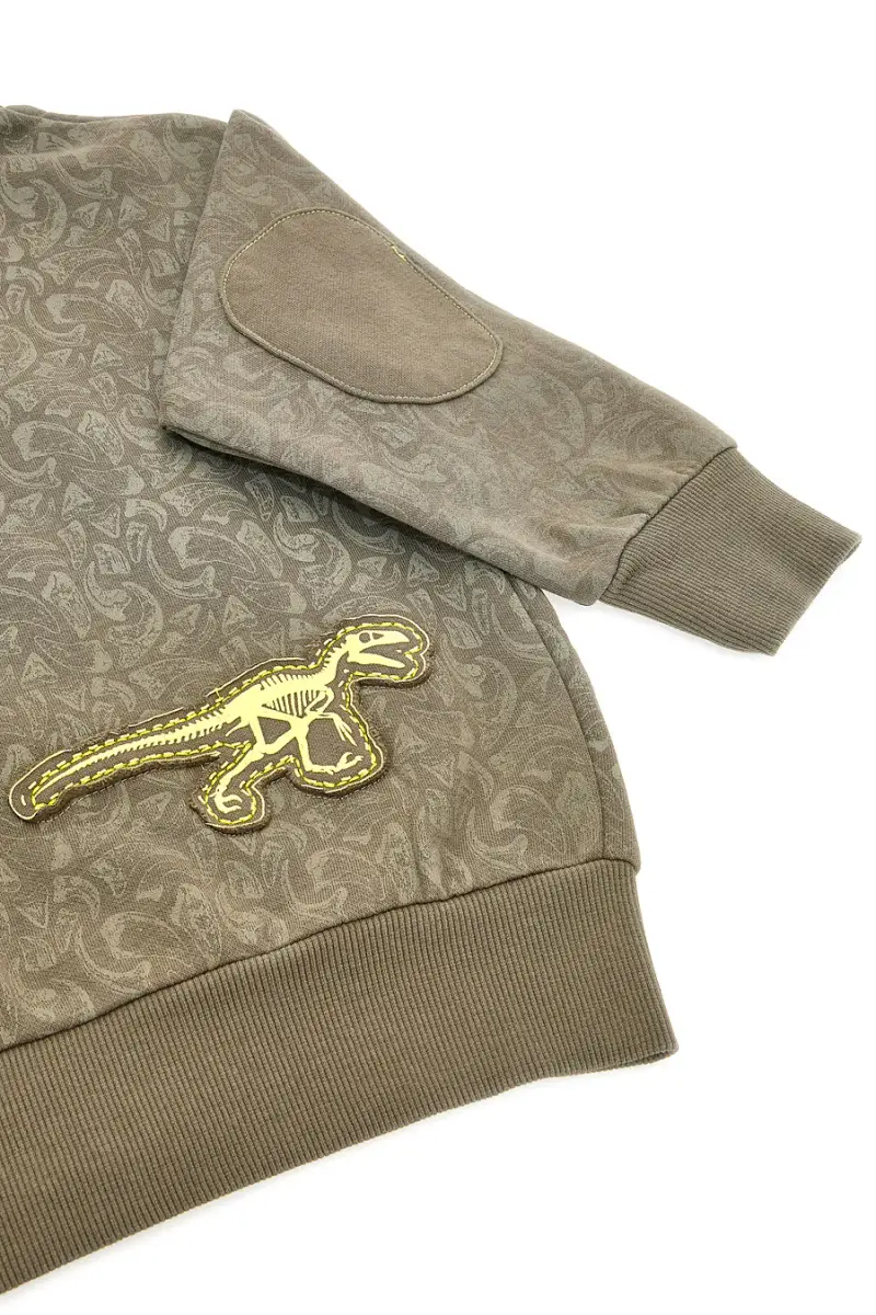 Felpa verde con cappuccio e zip interno felpato Pitt Kids PT-KF-8003 [VERDE] miniatura 3