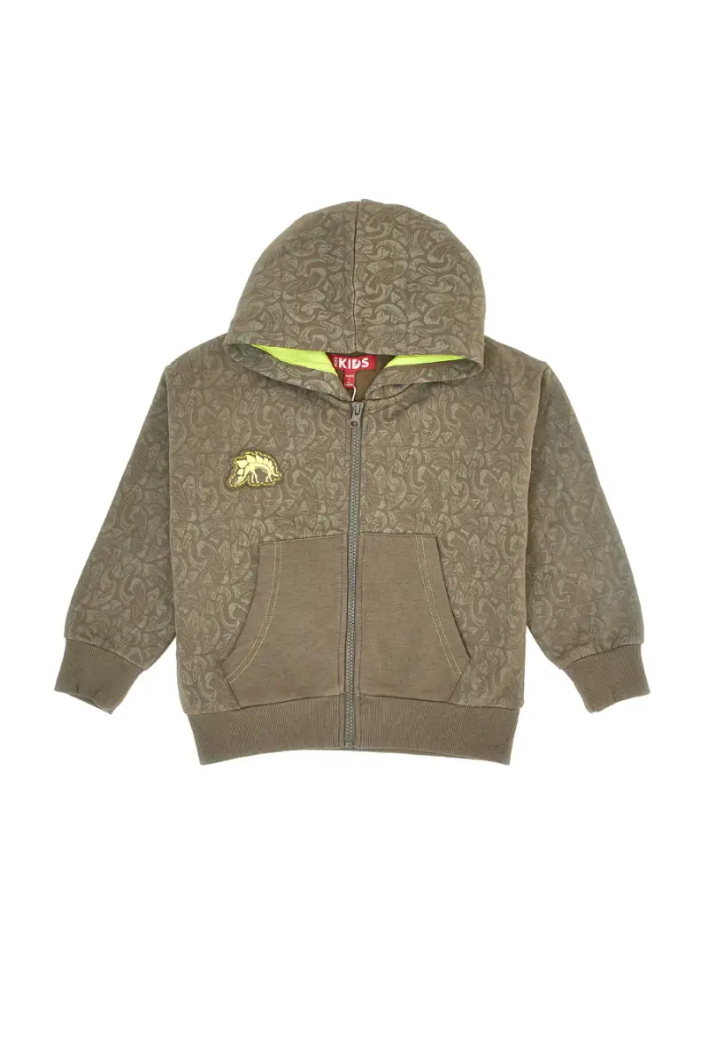 Felpa verde con cappuccio e zip interno felpato Pitt Kids PT-KF-8003 [VERDE]