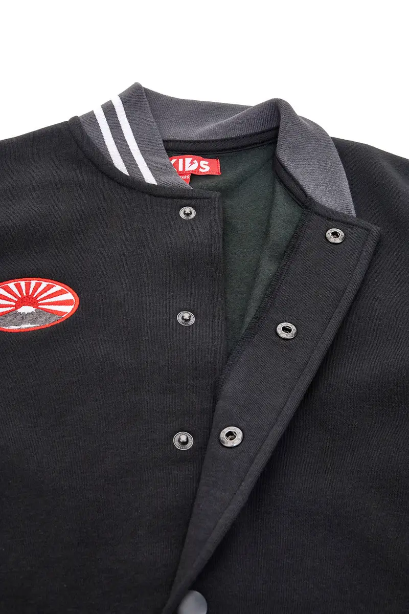 Giacca college nera felpata con stampa e bottoni a pressione Pitt Kids PT-KF-8012 [NERO] miniatura 2