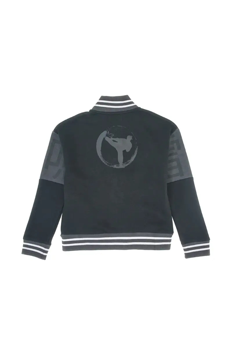 Giacca college nera felpata con stampa e bottoni a pressione Pitt Kids PT-KF-8012 [NERO] miniatura 3