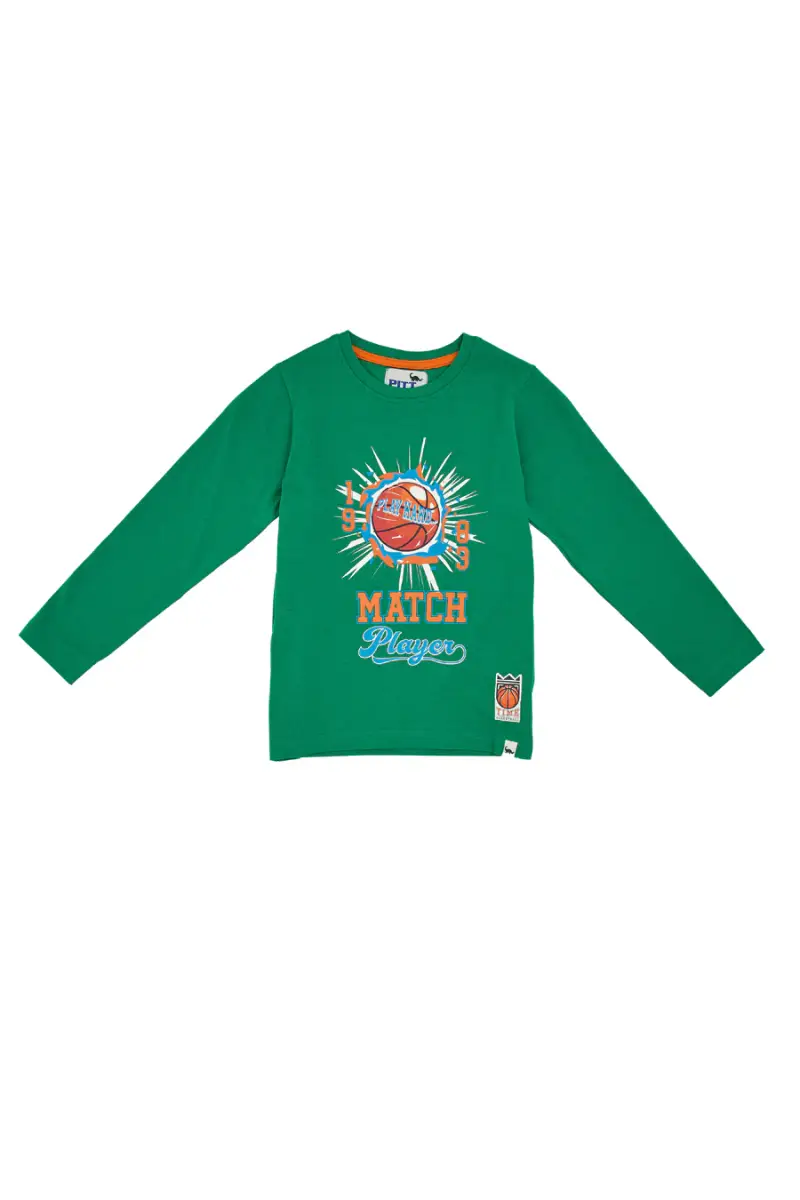 Maglia a Maniche Lunghe Pitt Kids 04012 Verde [VERDE]