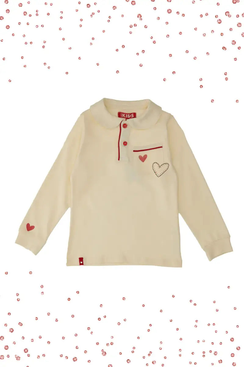 Maglia Bianca a Maniche Lunghe con Colletto PITT KIDS 6006 [BIANCO