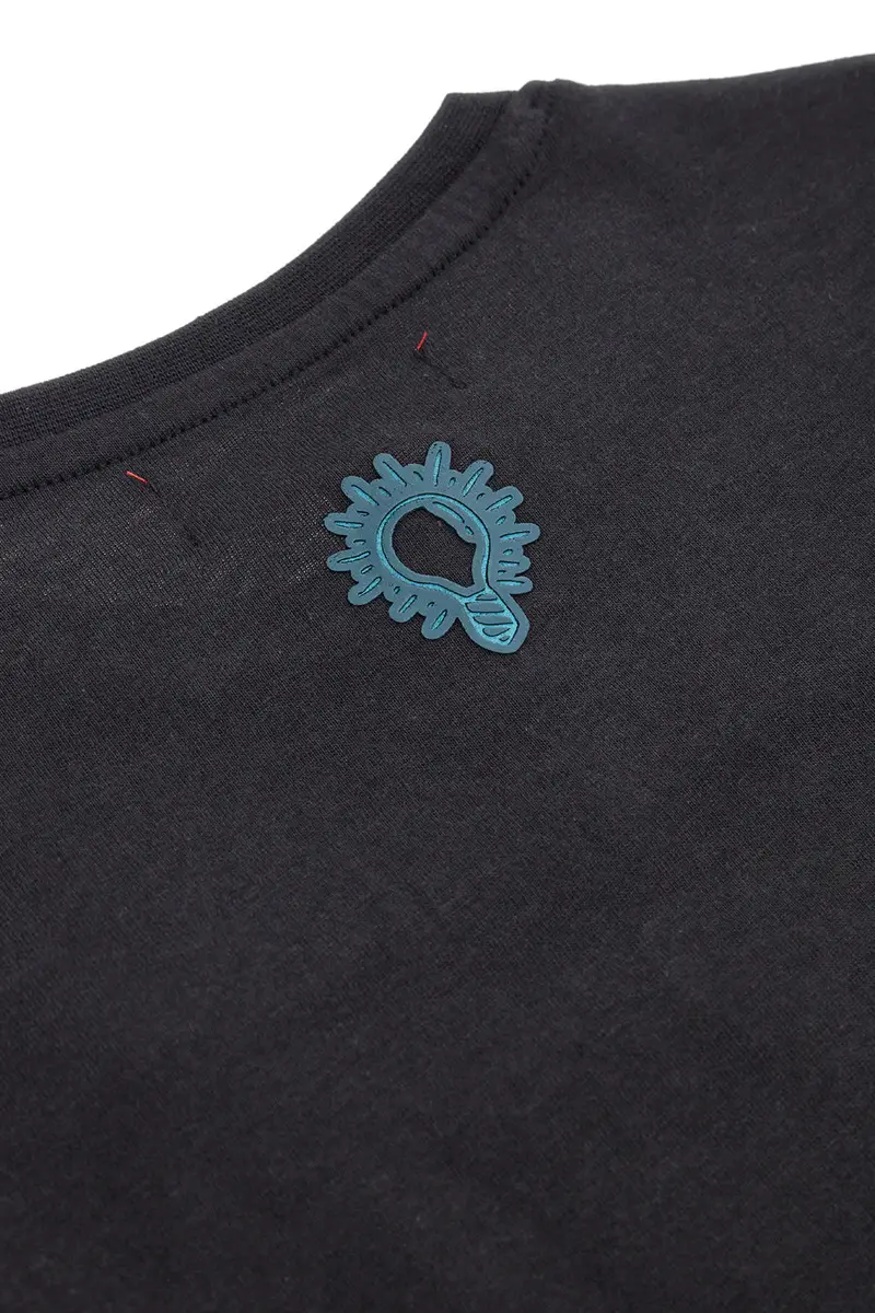 Maglia nera e verde con stampa scientifica in cotone Pitt Kids PT-KT-8026 [NERO] miniatura 2