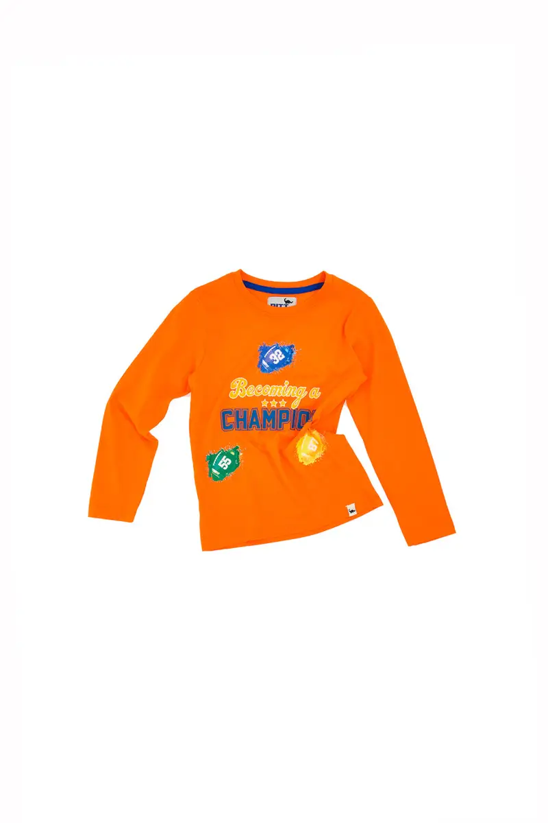 Maglietta Maniche Lunghe Pitt Kids 04028 Arancione [ARANCIO] miniatura 2