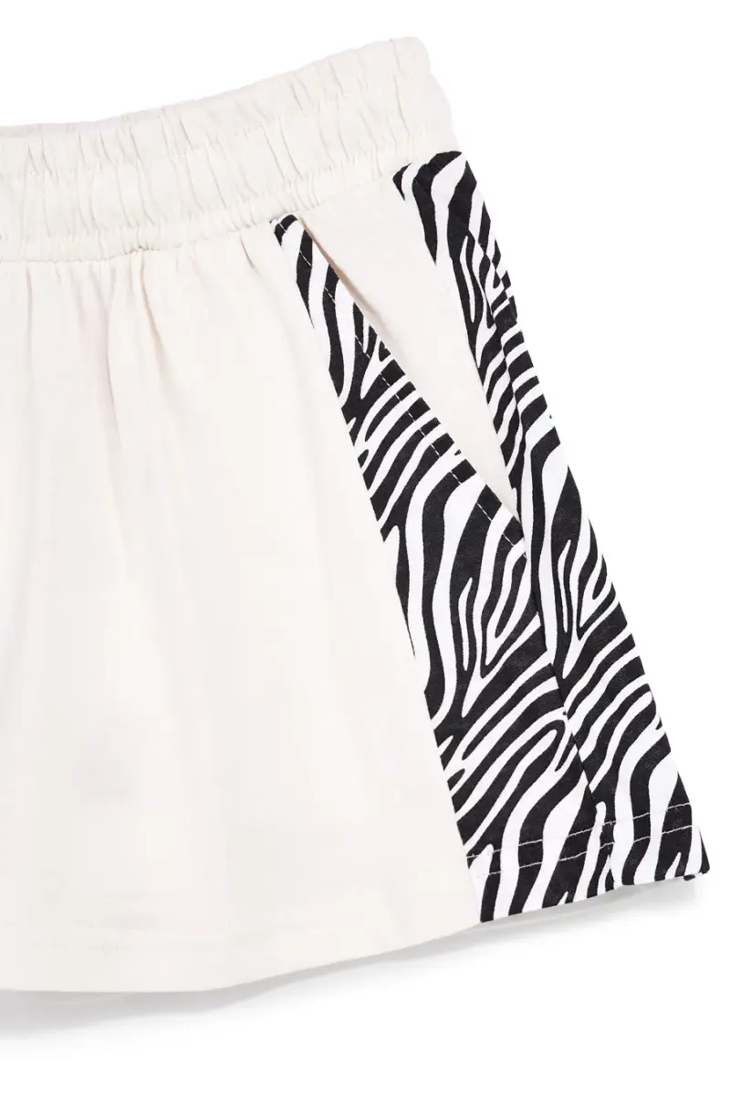 Pantaloncini beige con inserti fantasia zebrata Pitt kids PT-G-SH-9037 [BEIGE] miniatura 2