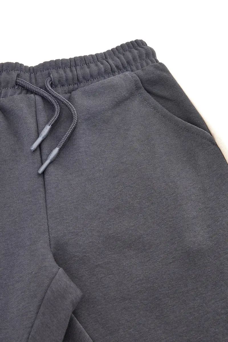 Pantaloni grigio antracite con bande laterali e stampa beige Pitt Kids PT-KP-8020 [GRIGIO] miniatura 2