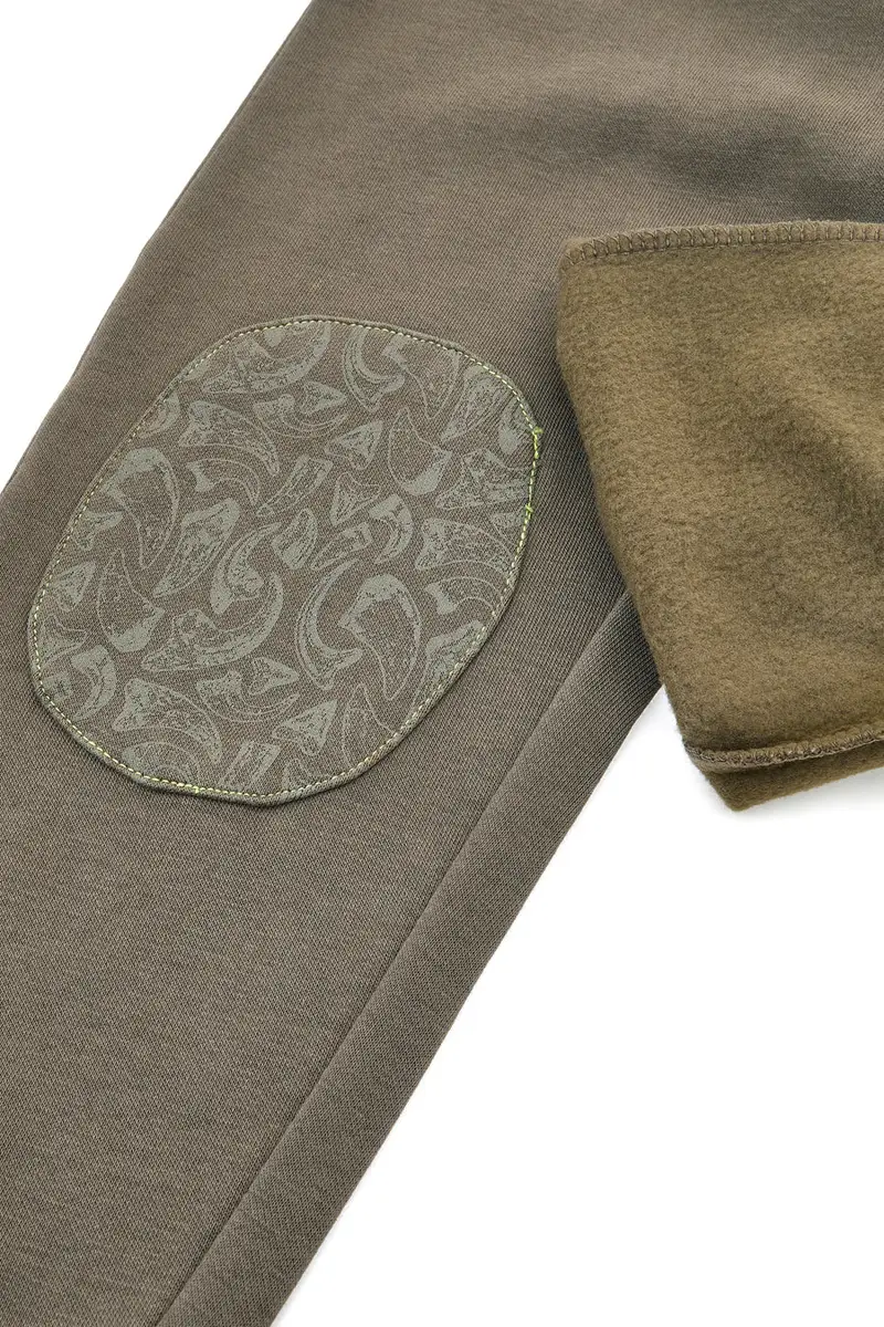 Pantaloni jogger verde militare con rinforzi ricamati Pitt Kids PT-KP-8004 [CORDA] miniatura 2