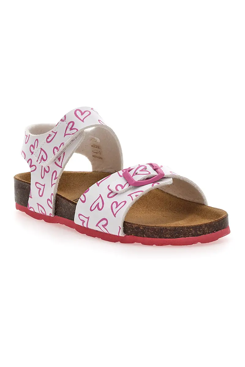 Sandali Bianchi e Rosa Con Strappo In Velcro Plantare In Pelle Pitt Kids 45289 [BIANCO miniatura 2