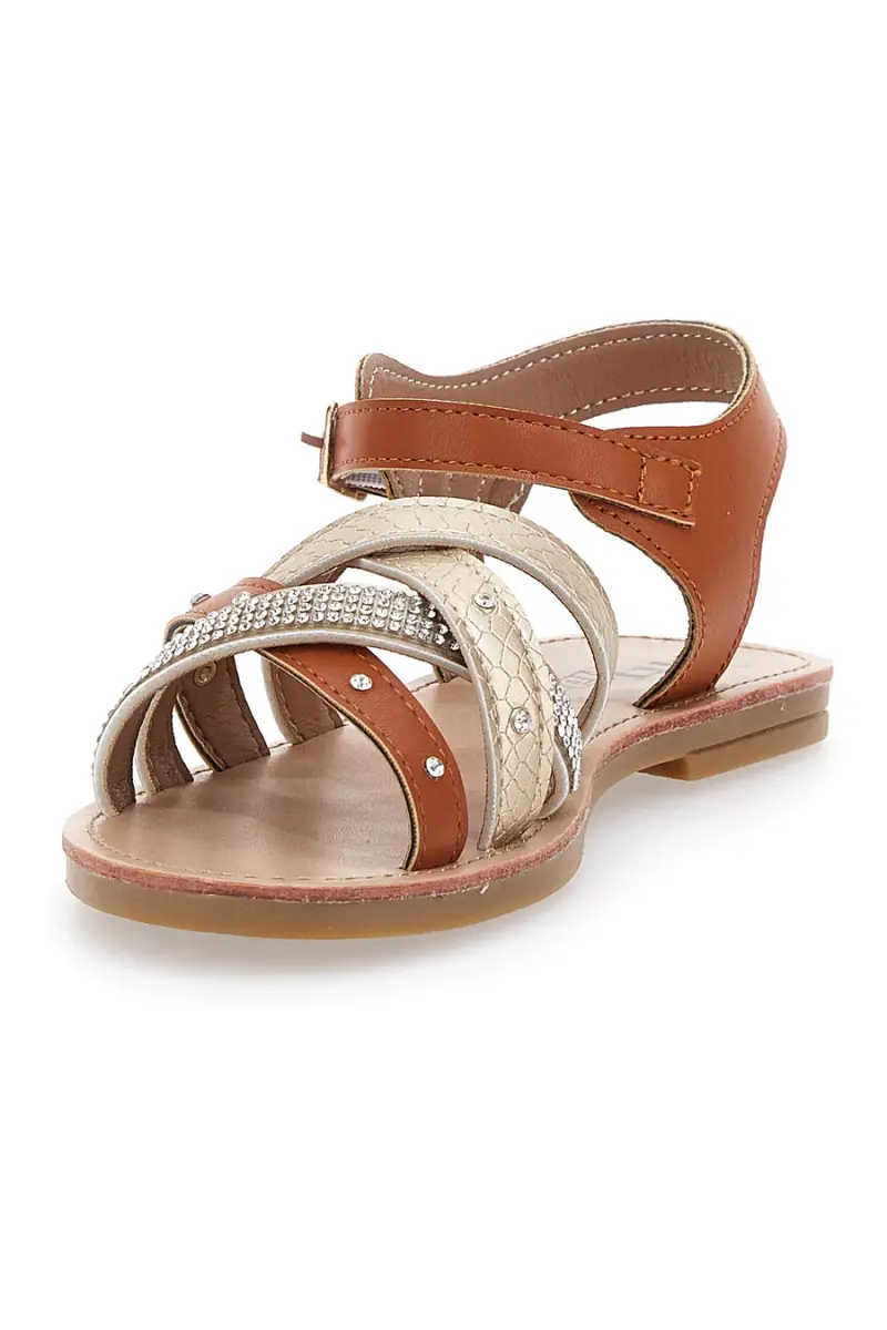 Sandali Bimba Marroni e Oro Pitt Kids 2205004 [CAMEL] miniatura 3