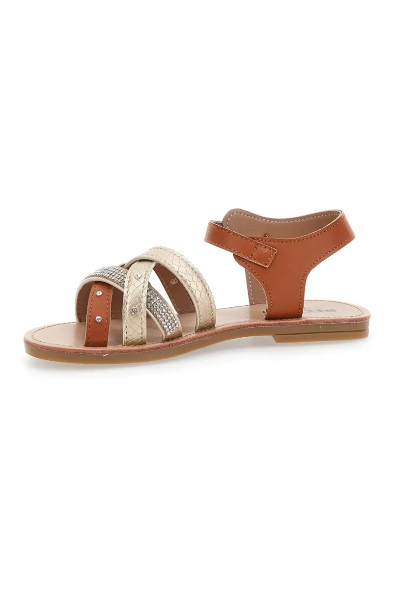Sandali Bimba Marroni e Oro Pitt Kids 2205004 [CAMEL] miniatura 4
