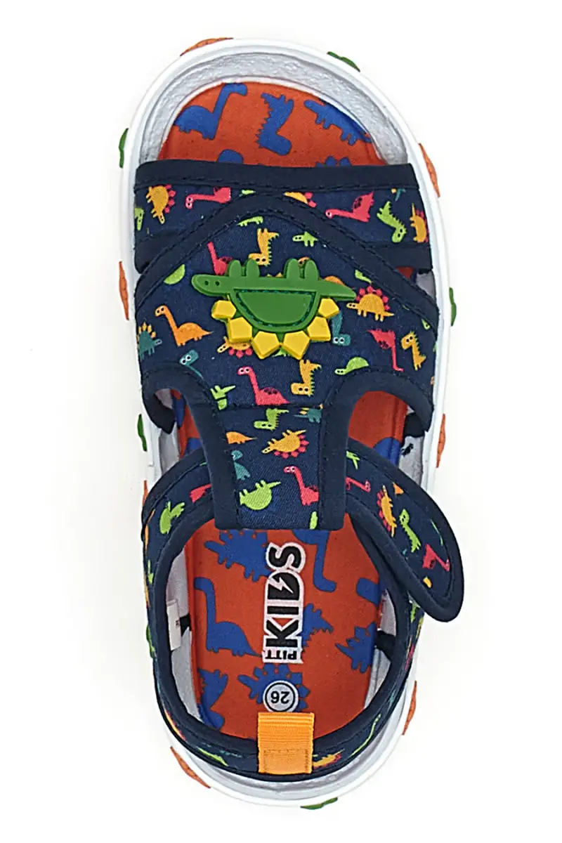 Sandali blu con dinosauri colorati Pitt kids PK2429A [NAVY] miniatura 3