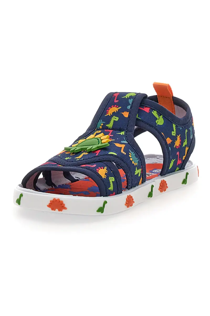 Sandali blu con dinosauri colorati Pitt kids PK2429A [NAVY] miniatura 4