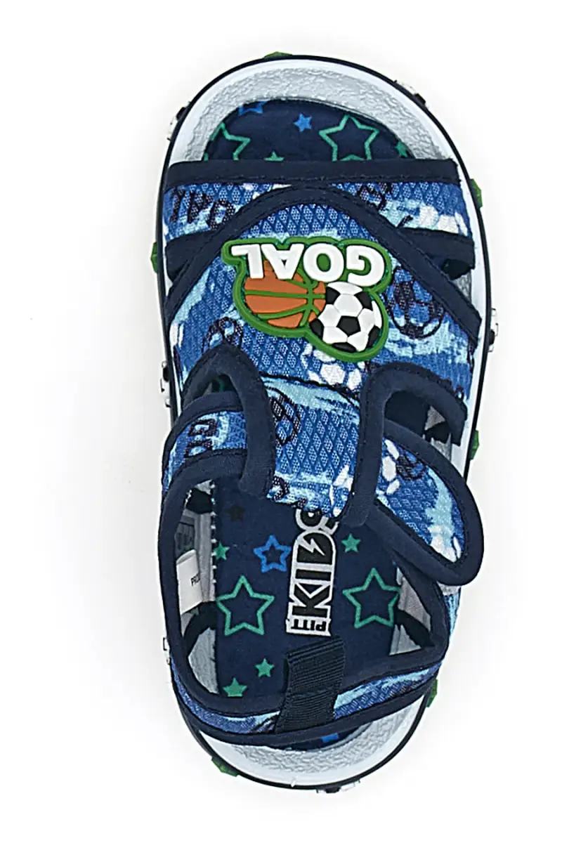 Sandali blu con stampa calcio Pitt kids PK2560A [NAVY] miniatura 3