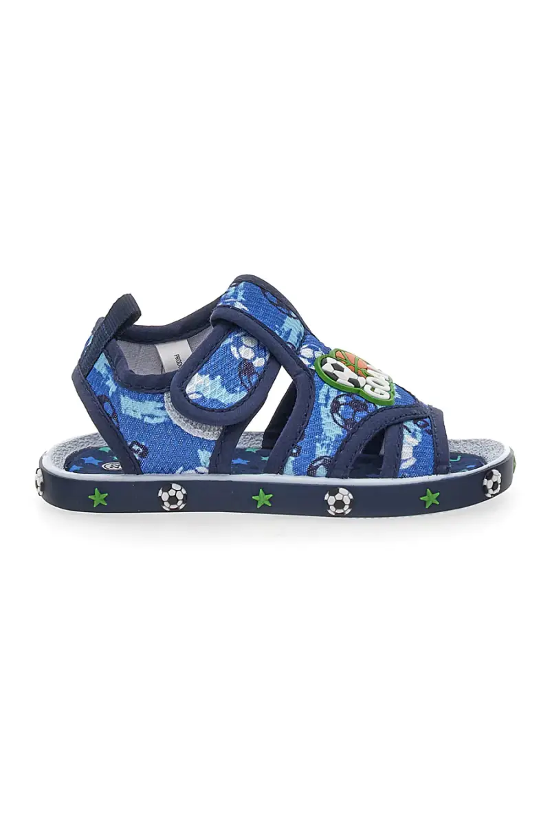 Sandali blu con stampa calcio Pitt kids PK2560A [NAVY]
