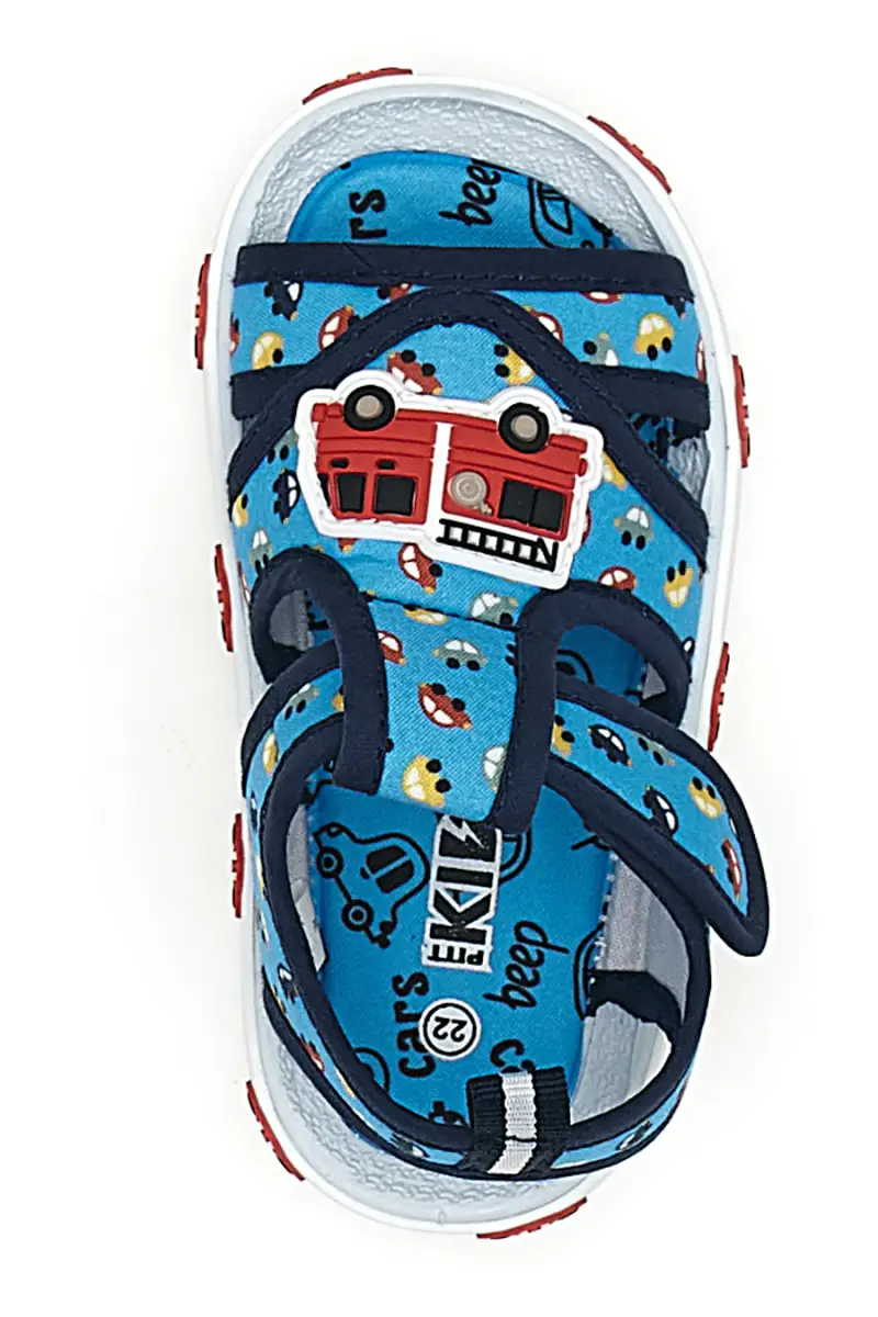 Sandali blu con stampa camion dei pompieri Pitt kids PK2635D [TURCHESE] miniatura 3