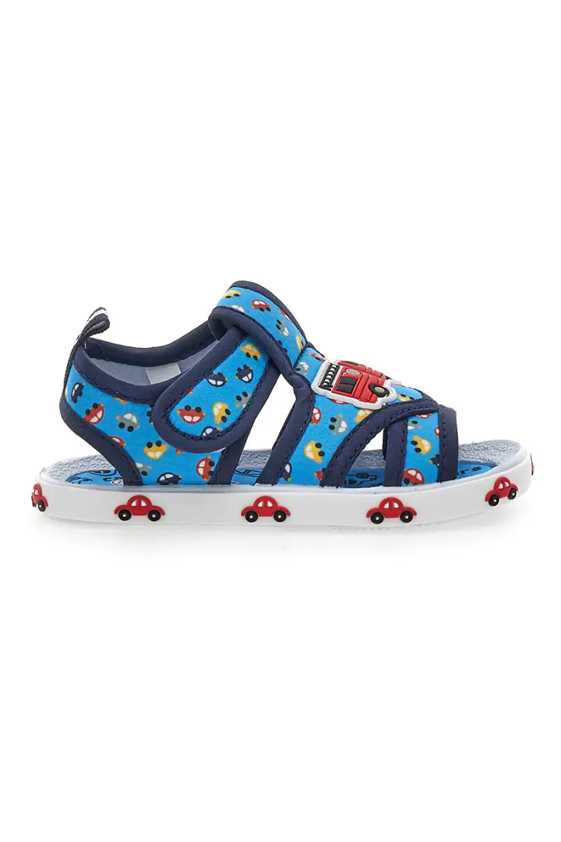 Sandali blu con stampa camion dei pompieri Pitt kids PK2635D [TURCHESE]