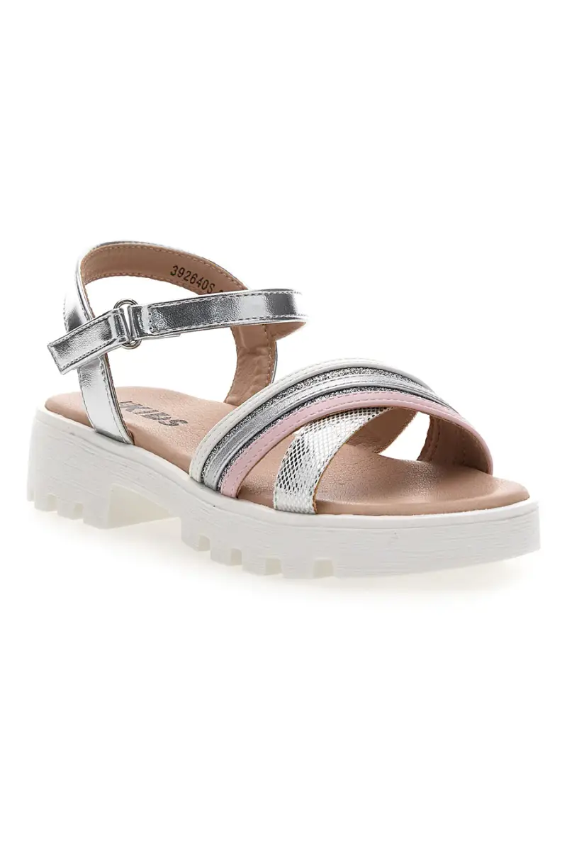 Sandali da bambina argento con cinturino regolabile Pitt kids 392640S [ARGENTO] miniatura 2