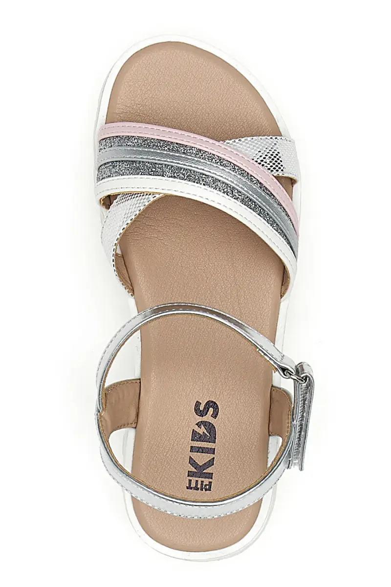 Sandali da bambina argento con cinturino regolabile Pitt kids 392640S [ARGENTO] miniatura 3