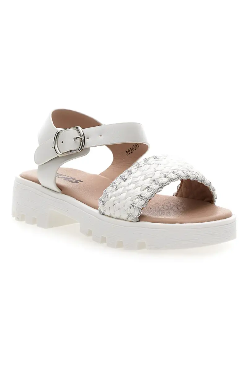 Sandali da bambina bianchi con fascia intrecciata Pitt kids 392639S [BIANCO] miniatura 2