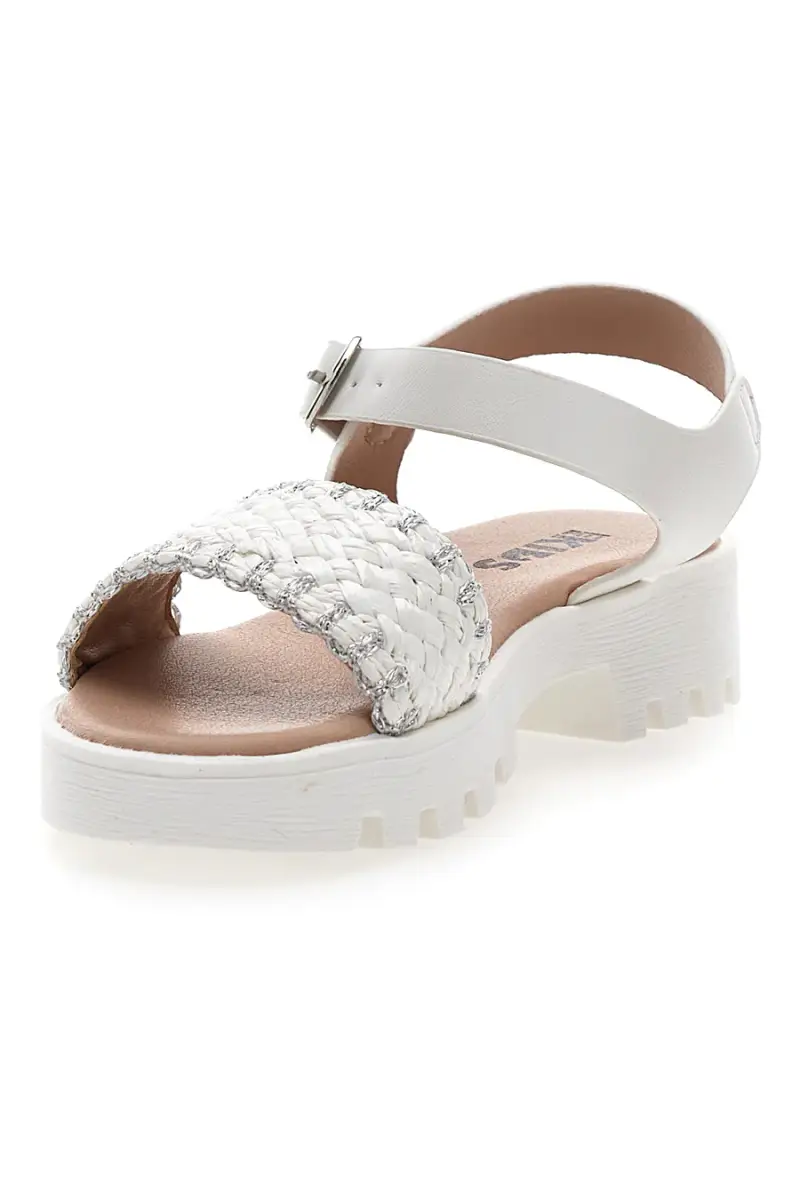 Sandali da bambina bianchi con fascia intrecciata Pitt kids 392639S [BIANCO] miniatura 3