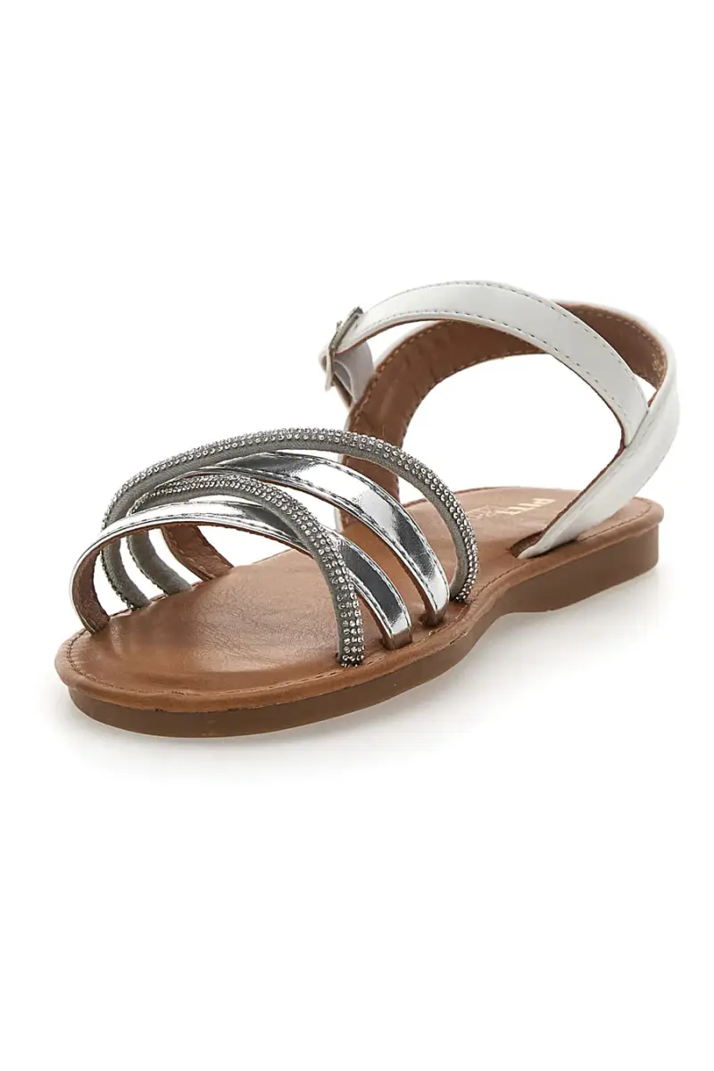 Sandali Eleganti Bianchi e Argento con Strass Pitt Kids 392433 [ARGENTO] miniatura 3