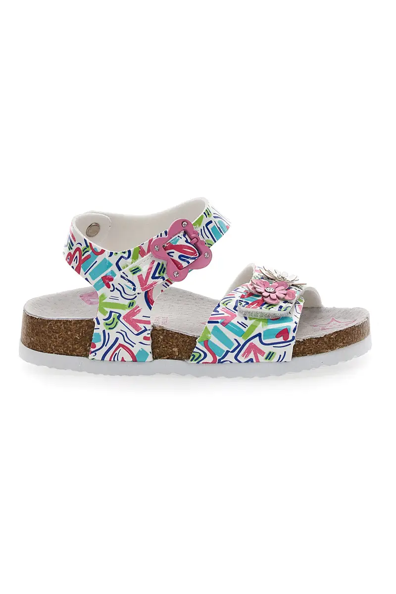 Sandali Multicolor Con Strappo Pitt Kids 14408 [BIANCO]