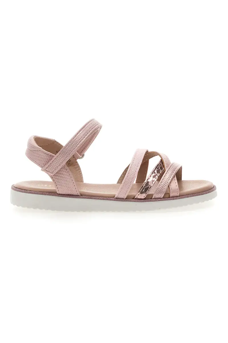Sandali rosa metallizzato con fascette incrociate Pitt Kids 39G2546S [ROSA]