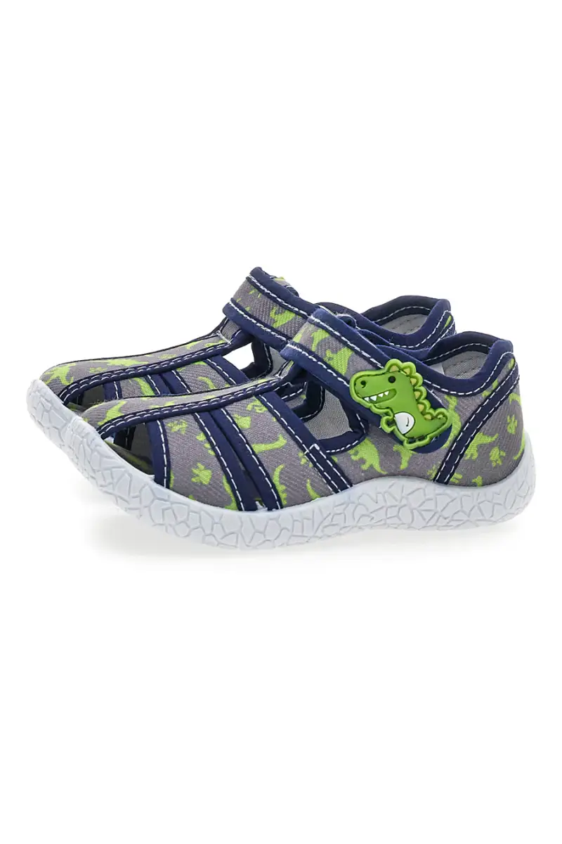 Sandali semiaperti blu fantasia dinosauri primi passi Pitt kids PK2492G [GRIGIO] miniatura 4