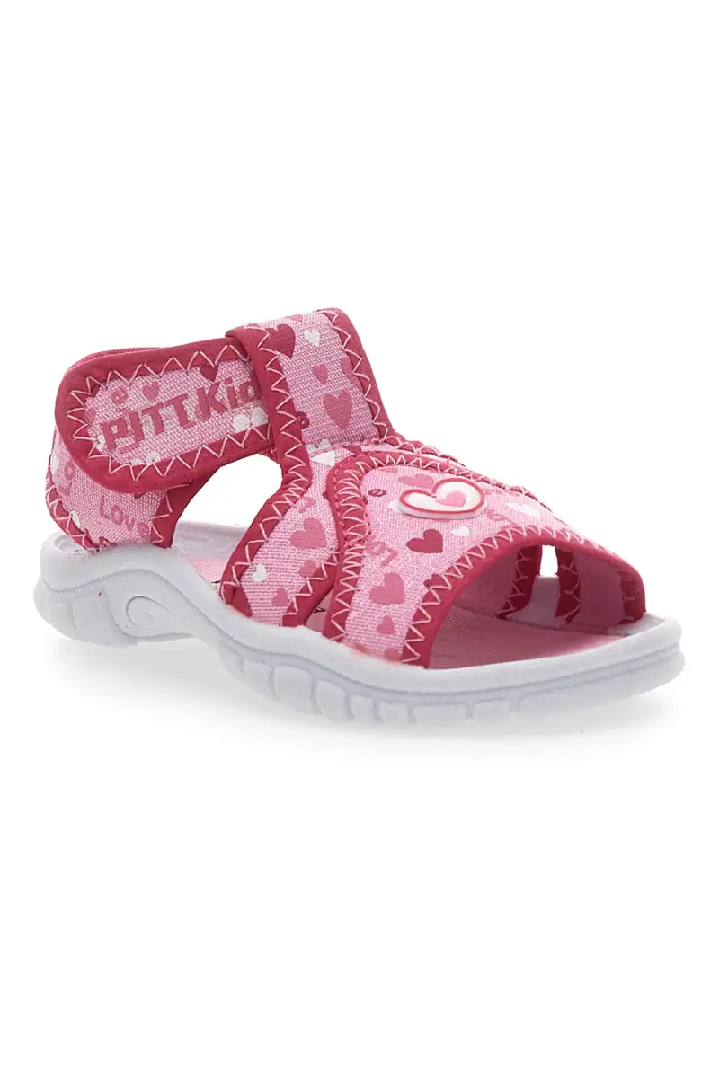 Sandali sportivi fucsia con cuori PITT KIDS 2242775 [FUXIA] miniatura 2