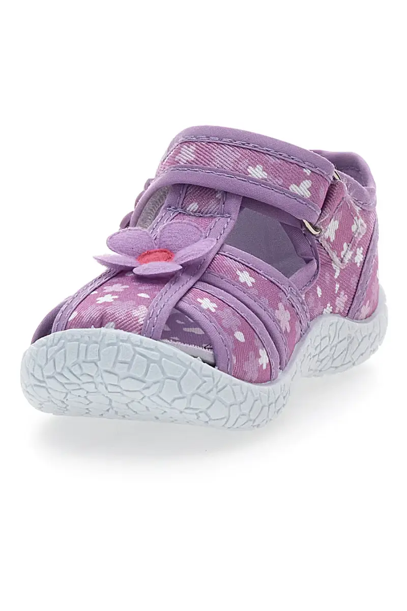 Sandali Viola Morbidi con Fiorellini e Velcro PITT KIDS PK2876A [VIOLA] miniatura 3