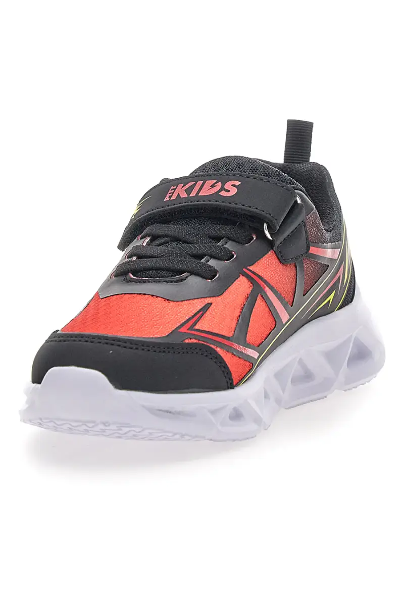 Scarpe nere e rosse con luci e strappo Pitt kids 11562 [NERO miniatura 3