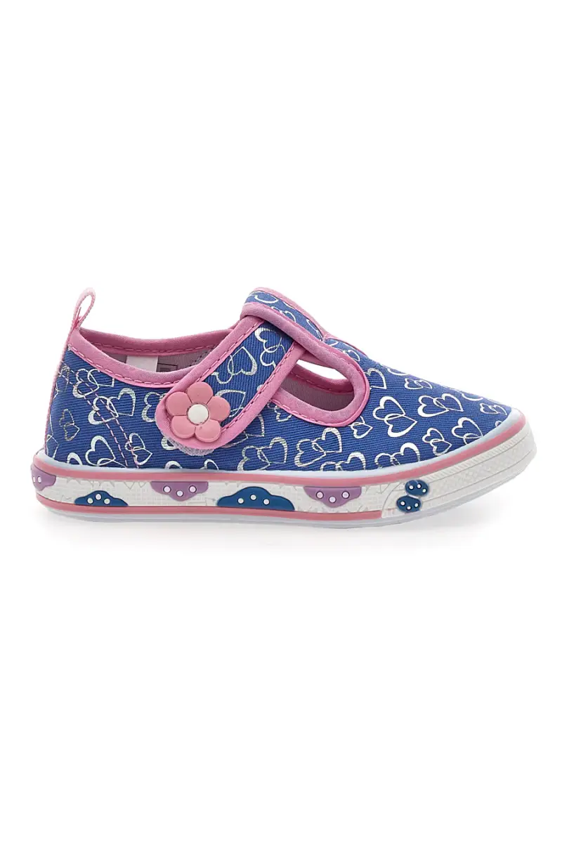 Scarpine blu con cuori glitter Pitt kids PK2297C [JEANS]