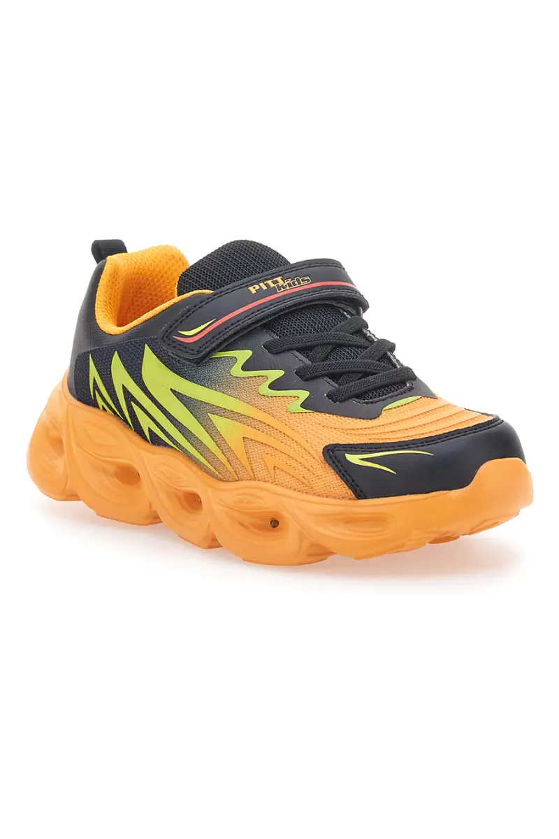 Sneakers Arancione con Dettagli Neri e Velcro PITT KIDS K191562 [ORANGE] miniatura 2