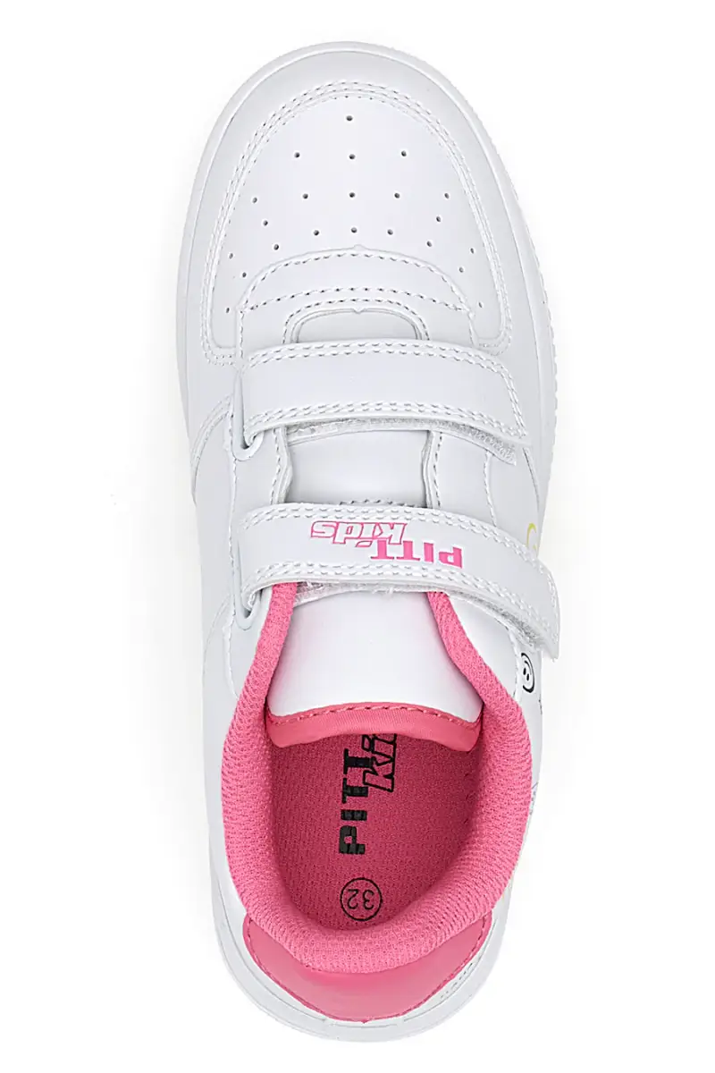 Sneakers Bianche con Velcro e Dettagli Colorati PITT KIDS K191562 [BIANCO] miniatura 3