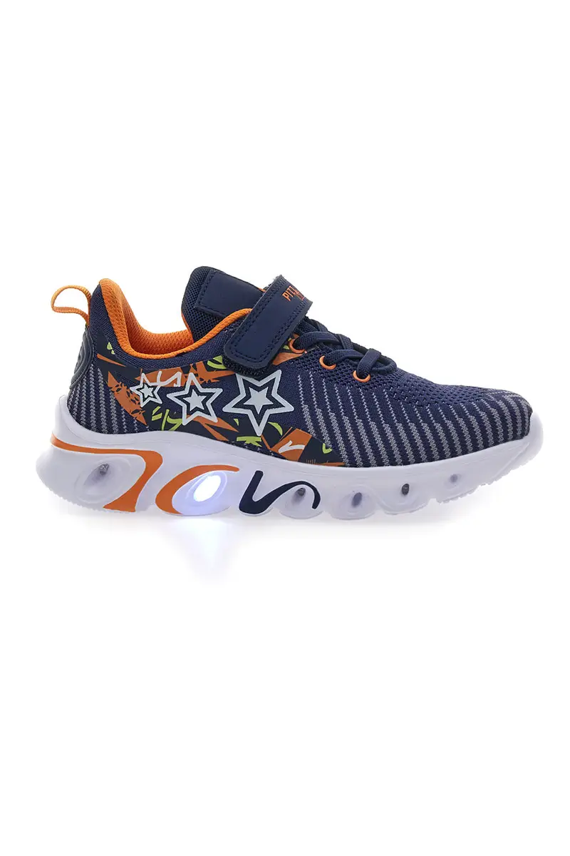 Sneakers Blu con Tomaia in Mesh e Velcro Con Luci PITT KIDS K191562 [NAVY]